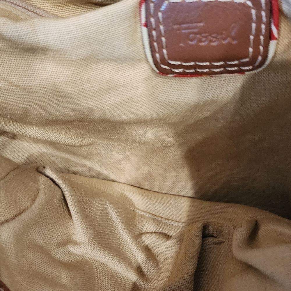 Fossil Multicolor Floral Patchwork Drawstring Sho… - image 6